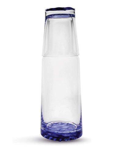 Blue Bottom 2-Piece Glass Carafe Set