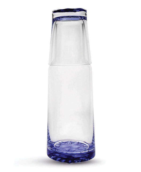 Blue Bottom 2-Piece Glass Carafe Set