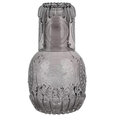 Gray Glass 2-Piece Carafe Set