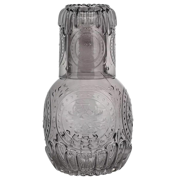 Gray Glass 2-Piece Carafe Set