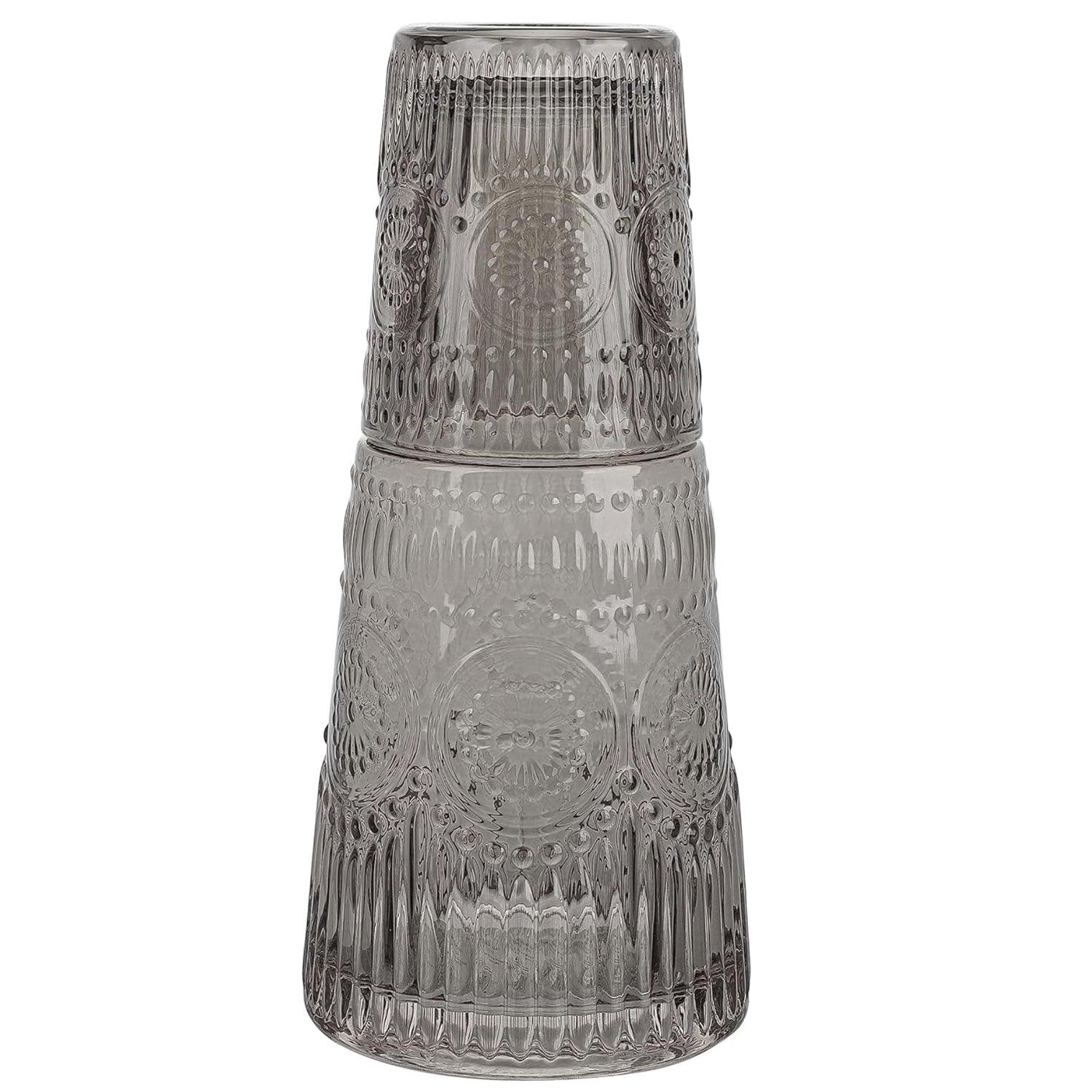 Vintage Smoke Gray Carafe Set 32.13 OZ.