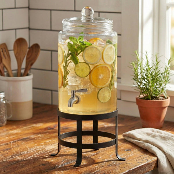 Oliver Glass Beverage Dispenser 1.9 Gal