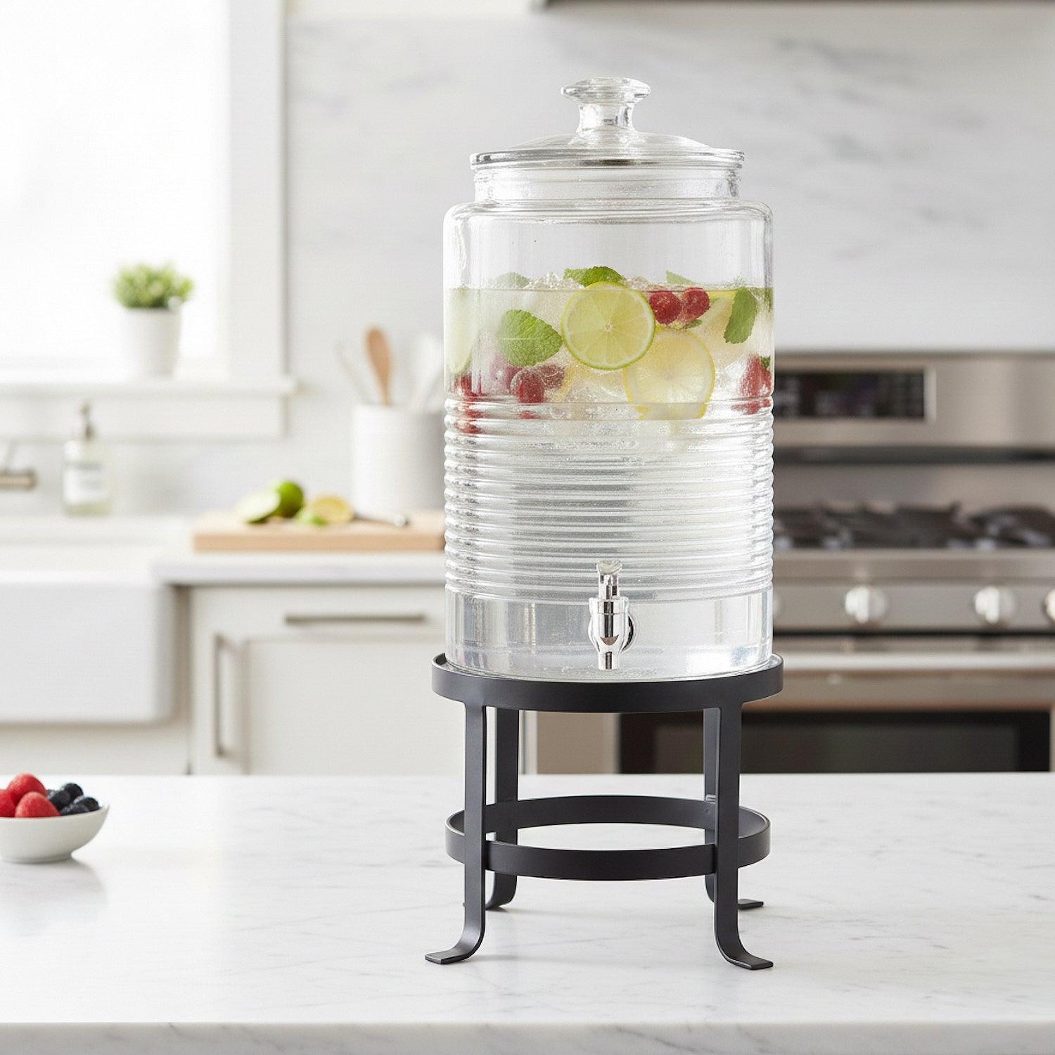 Breton Glass Beverage Dispenser 1.9 Gal