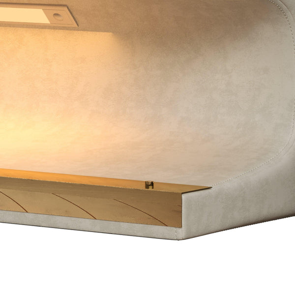 Entryway Bench Leather Upholstered Ottoman with LED sensor light for living room ,bedroom,end of bed ，Beige