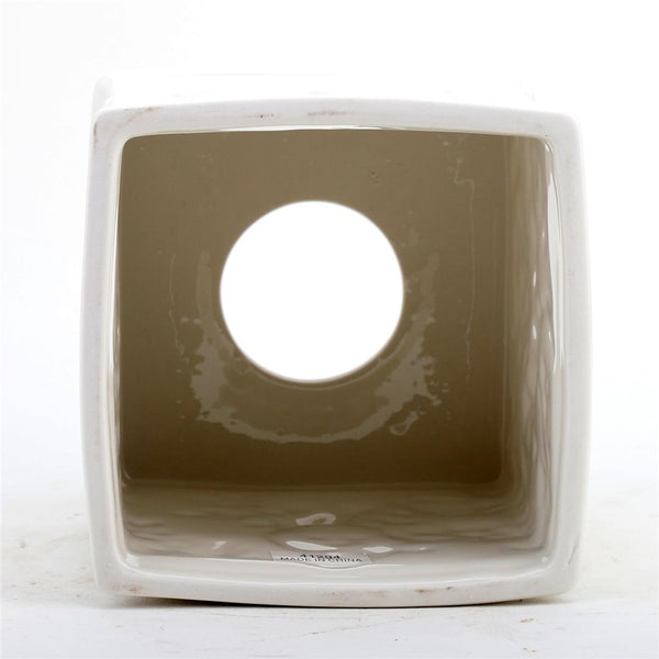 Staffordshire Tang Embossed Bird Tissue Box - White