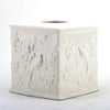 Staffordshire Tang Embossed Bird Tissue Box - White