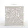 Staffordshire Tang Embossed Bird Tissue Box - White