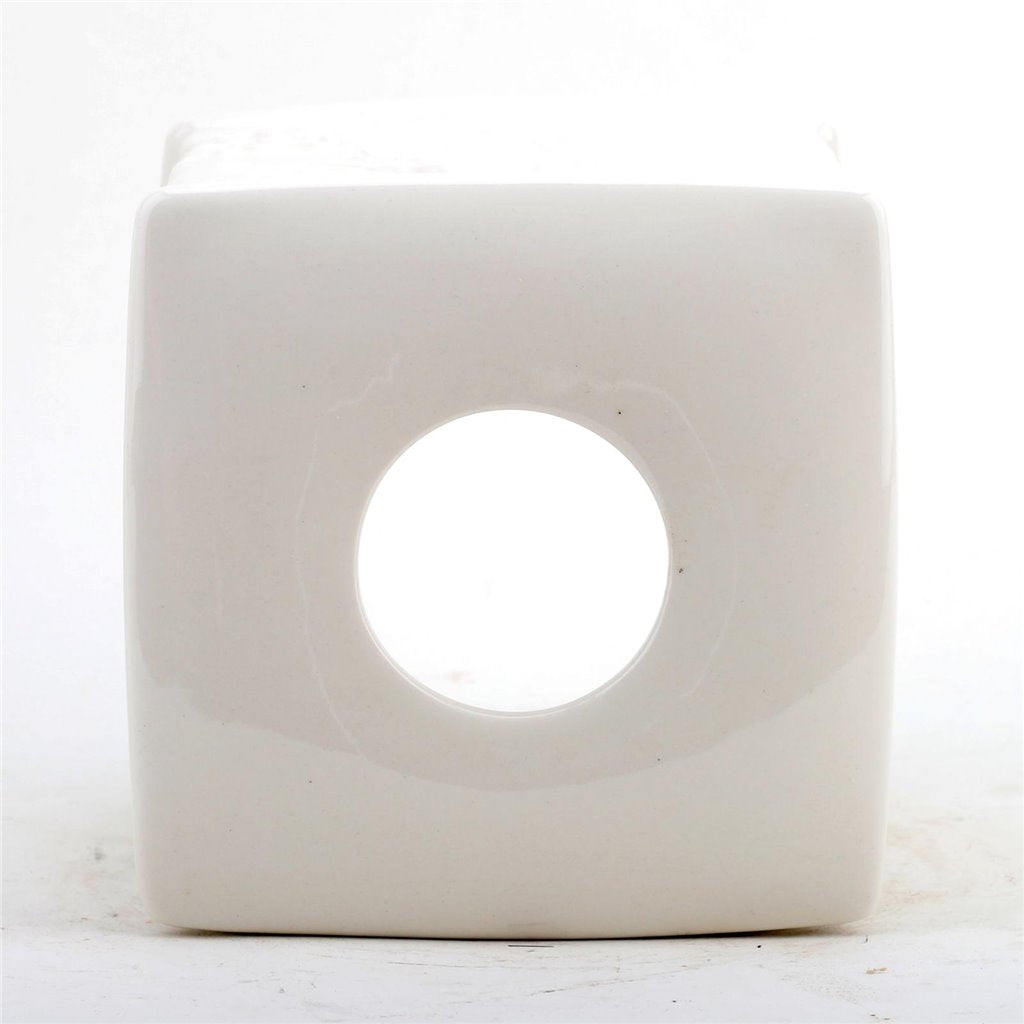 Staffordshire Tang Embossed Bird Tissue Box - White
