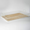 412 - Rectangular Metal & Wood Tray
