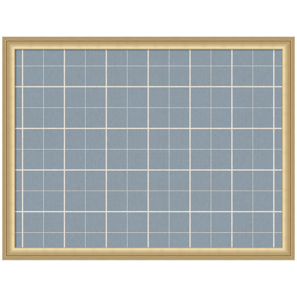 Framed Fabric Pinboard Light Blue Plaid Wall Organization