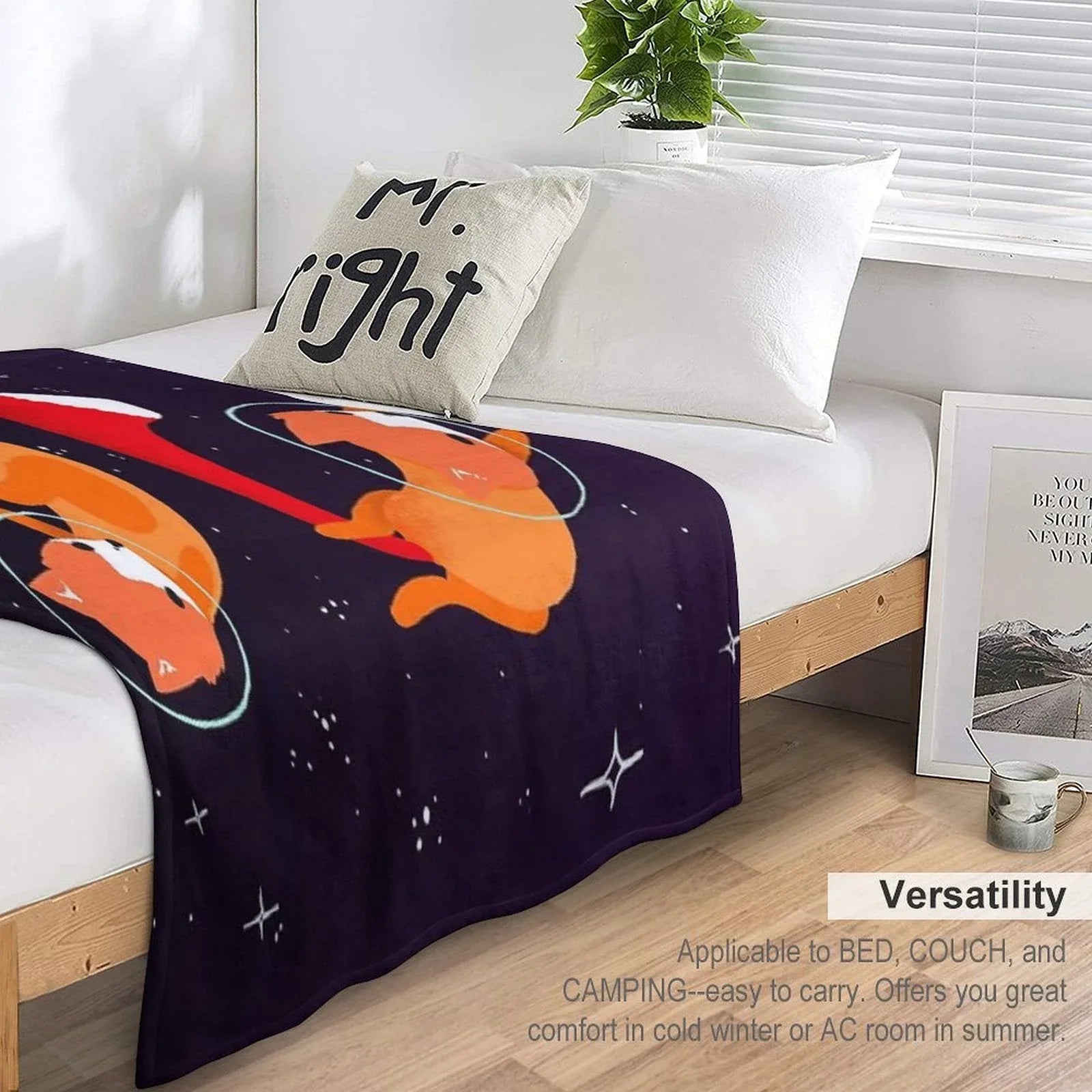 Space Foxes Throw Blanket