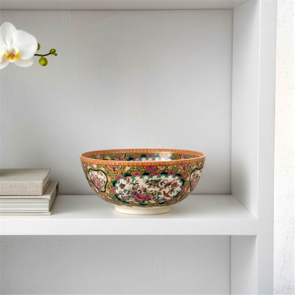 Round Bowl/Planter/ Basin - Rose Medallion Canton