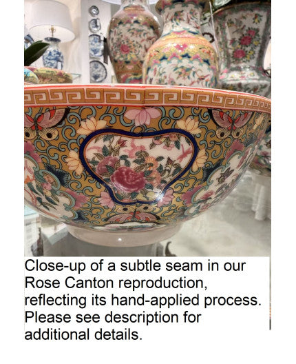 Round Bowl/Planter/ Basin - Rose Medallion Canton