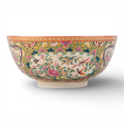 Round Bowl/Planter/ Basin - Rose Medallion Canton