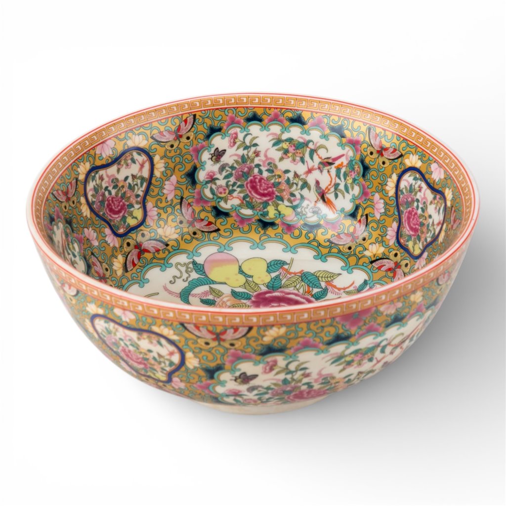 Round Bowl/Planter/ Basin - Rose Medallion Canton