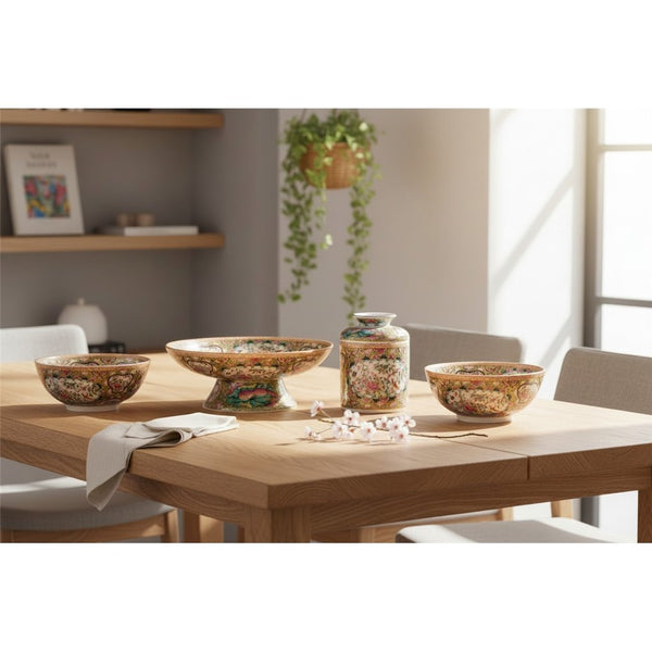 Round Bowl/Planter/ Basin - Rose Medallion Canton
