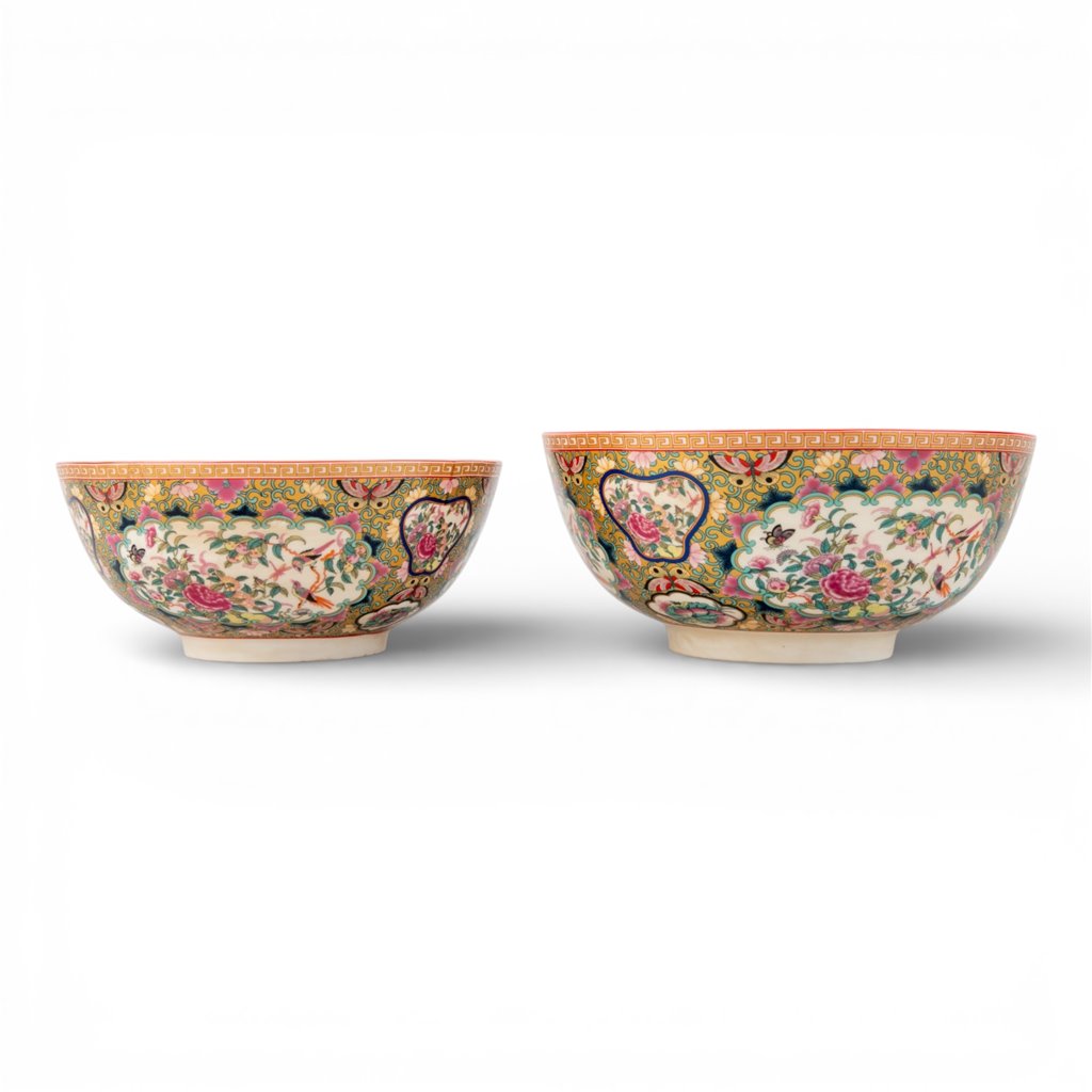 Round Bowl/Planter/ Basin - Rose Medallion Canton