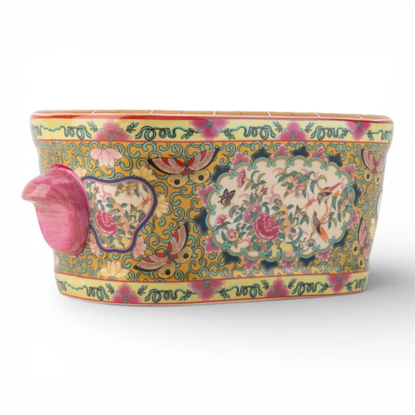 Oval Footbath Rose Medallion -  Inspired by traditional Rose Canton Porcelain