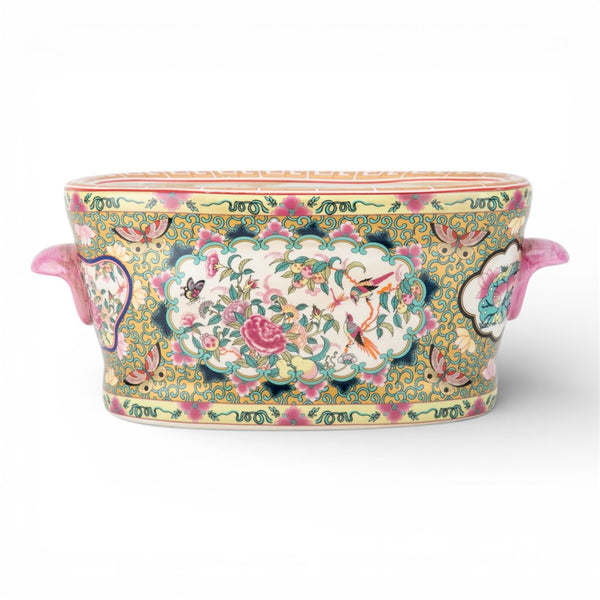 Oval Footbath Rose Medallion -  Inspired by traditional Rose Canton Porcelain