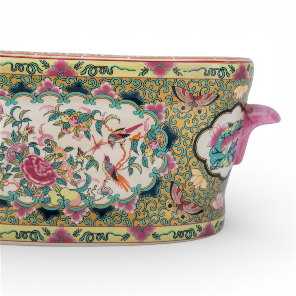 Oval Footbath Rose Medallion -  Inspired by traditional Rose Canton Porcelain