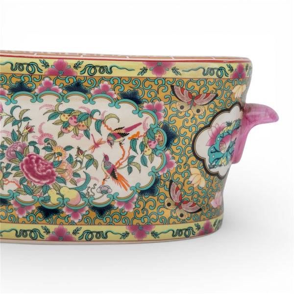 Oval Footbath Rose Medallion -  Inspired by traditional Rose Canton Porcelain