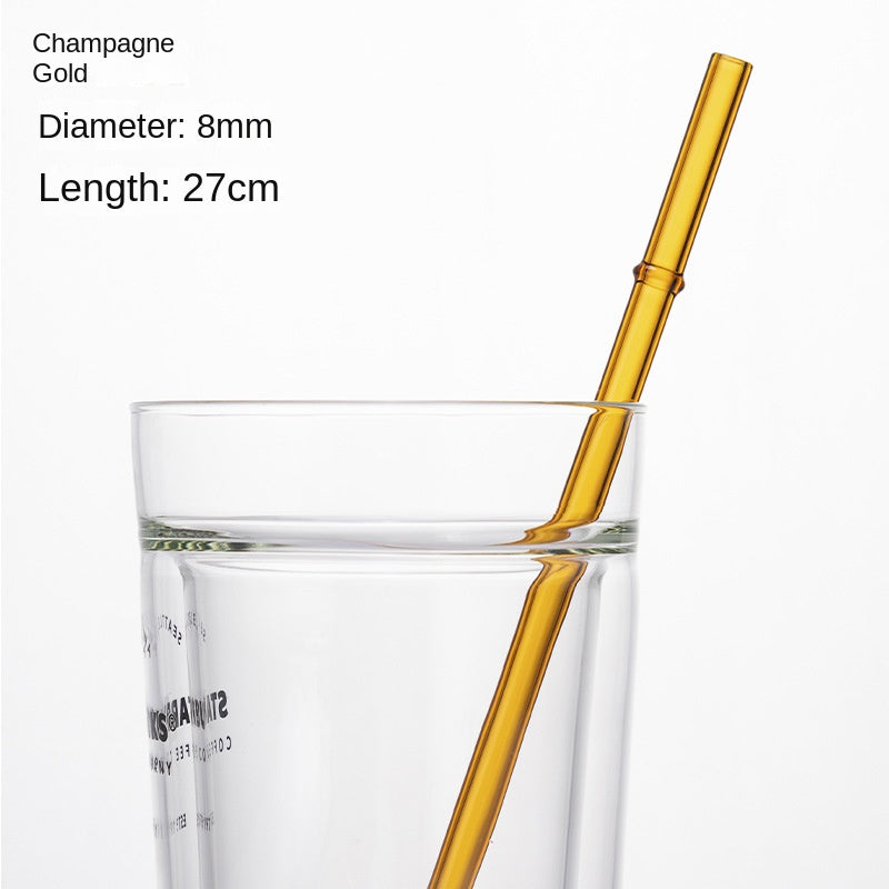 Eco-Friendly High Borosilicate Glass Straw Durable Heat-Resistant Starbucks Kids Straw 27cm Customized