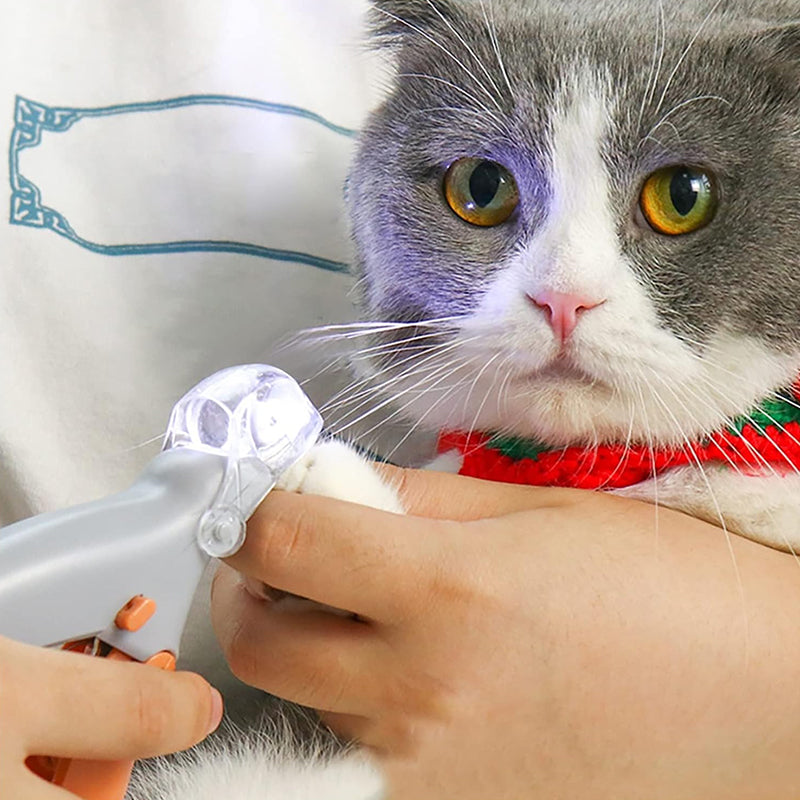 Professional LED - lit pet nail clippers for cats and dogs. Toe - claw cutting tool, pet supplies.