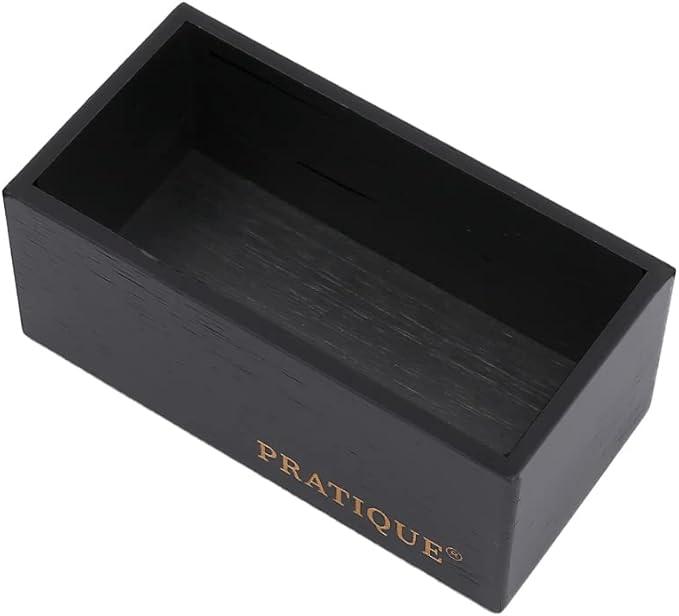 Bamboo Drawer Organizer - Kitchen Utensil Organizer Silverware Tray Cutlery Holder，Office Desk Supplies and Accessories,5.9 * 3 * 2.6inch,Black