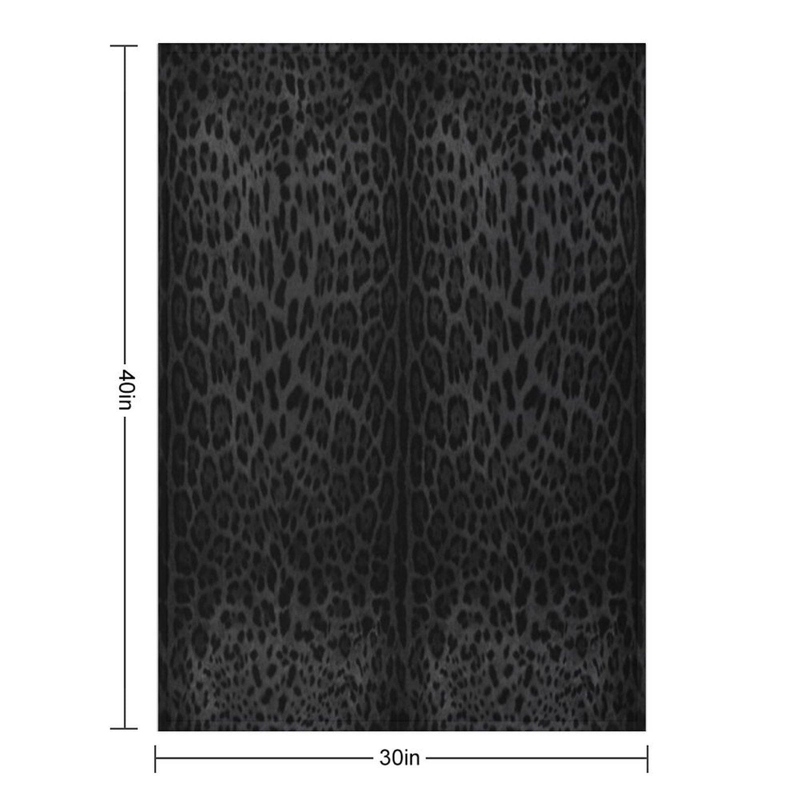 Black Leopard Print Skin Throw Blanket