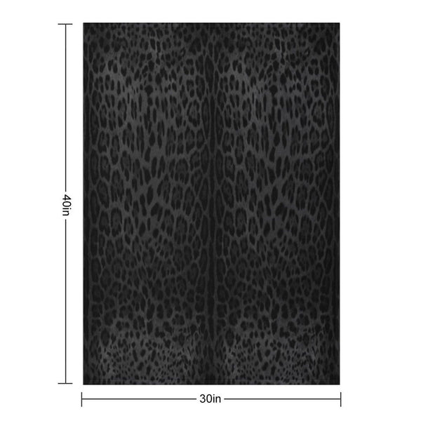 Black Leopard Print Skin Throw Blanket