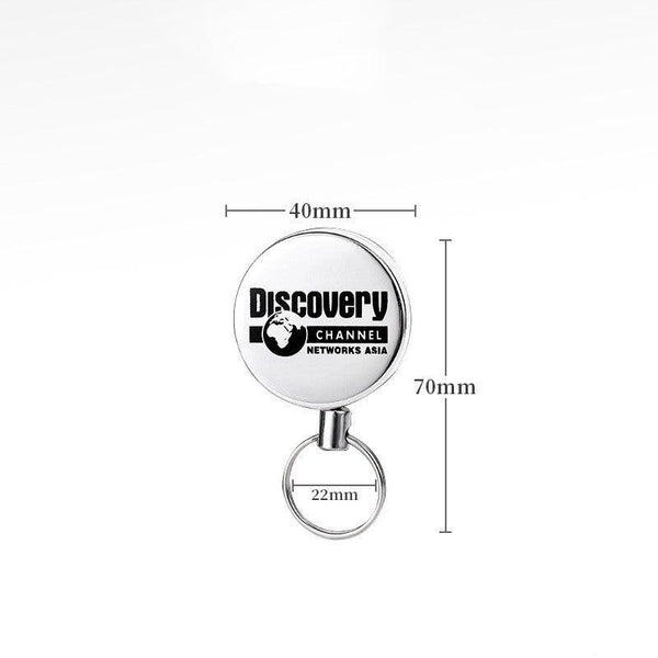 Outdoor equipment high elasticity telescopic steel wire rope keychain anti loss and anti-theft telescopic keychain