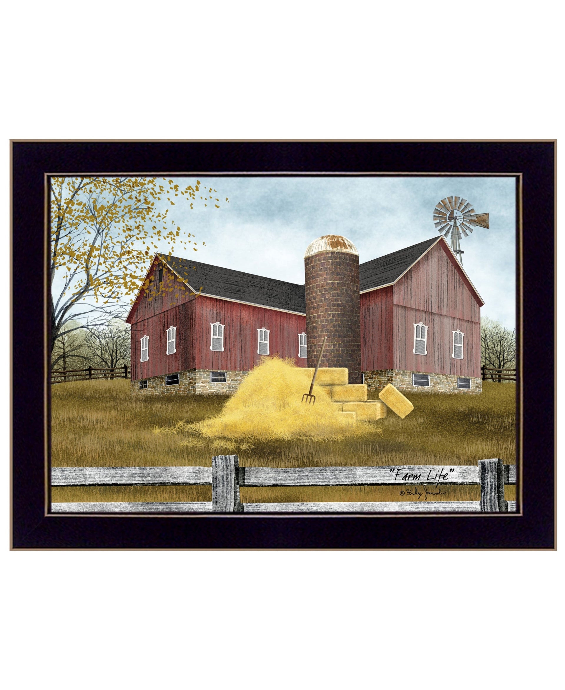 Farm Life 3 Black Framed Print Wall Art