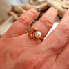 Copper Pearl Crescent Ring Moonlit Serenity Glow | By Blackbird & Sage