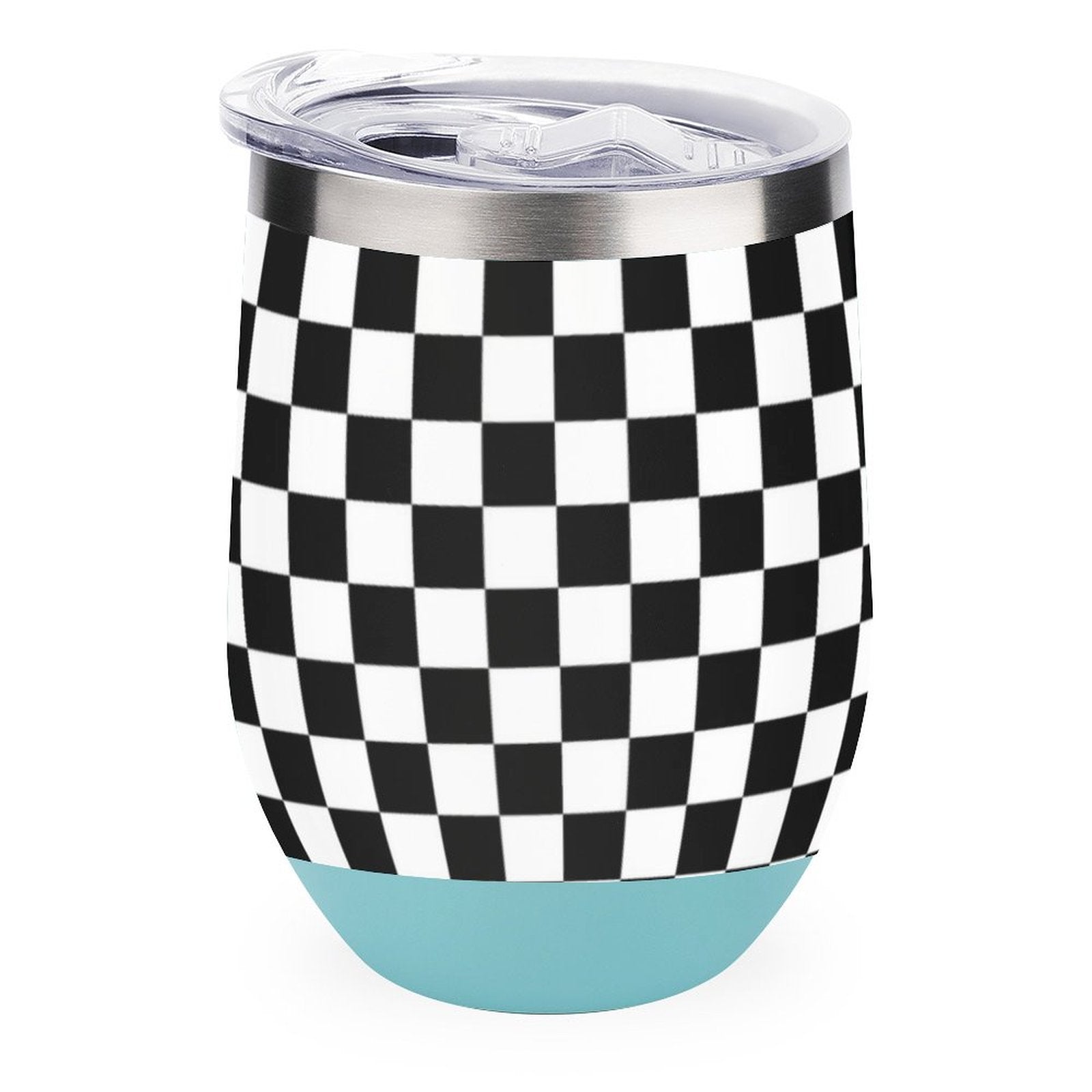 Black and White Wine Tumbler with Lid