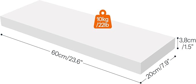 HOOBRO Floating Shelves for Wall, Wall Mounted Shelf Set of 2, 23.6