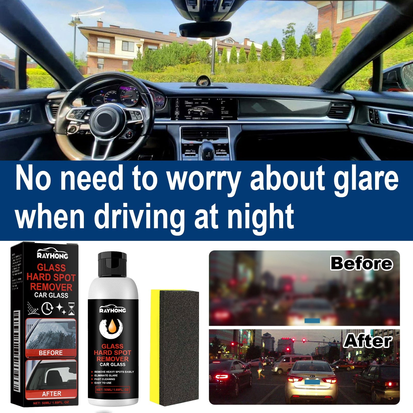 Glass Hard Spot Remover Car Glass, Glass Cleaning Decontamination Scratch Repair Polishing Cream