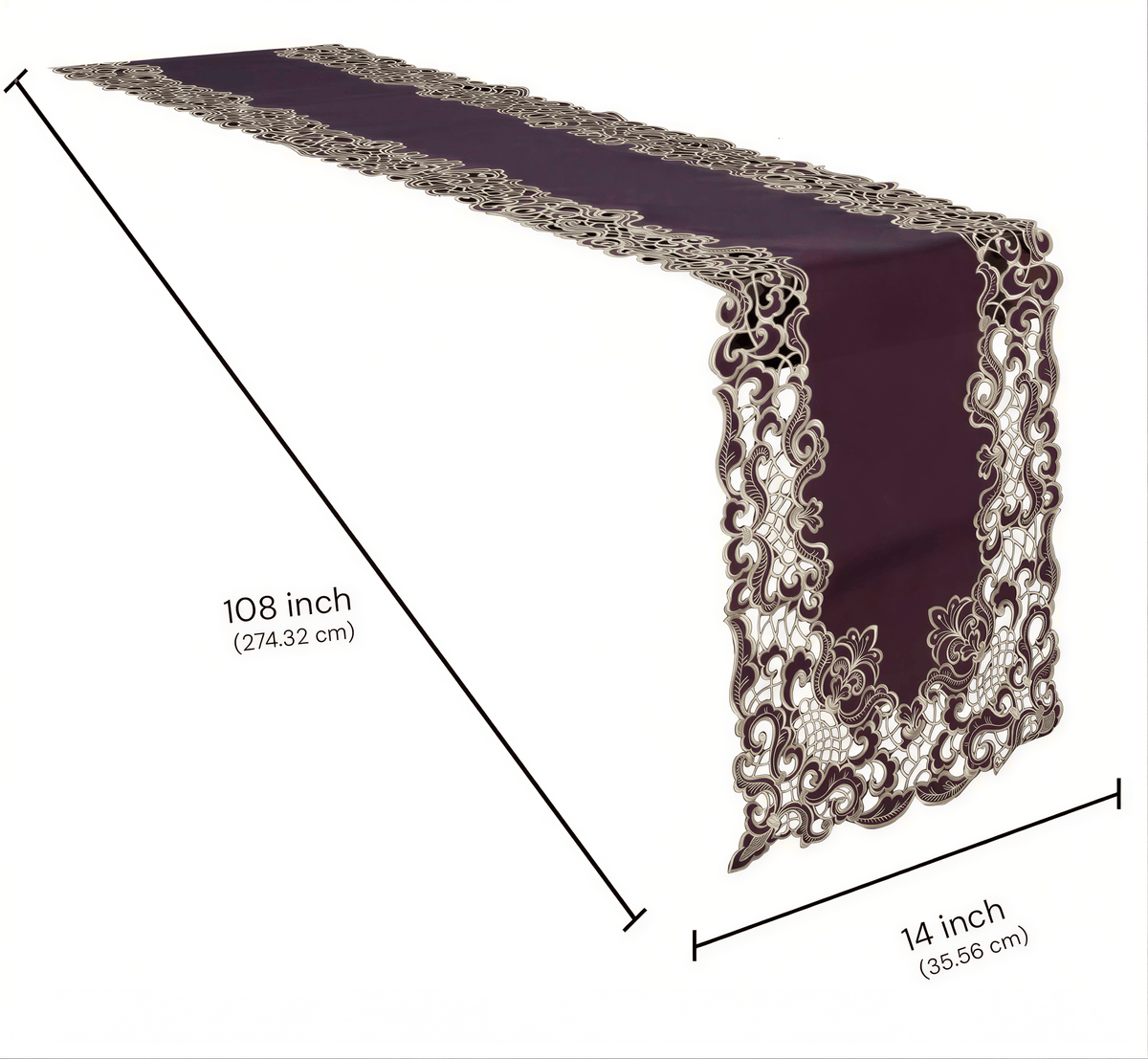 Purple Gold Table Runner – Amethyst Haze, 14x108 Inch