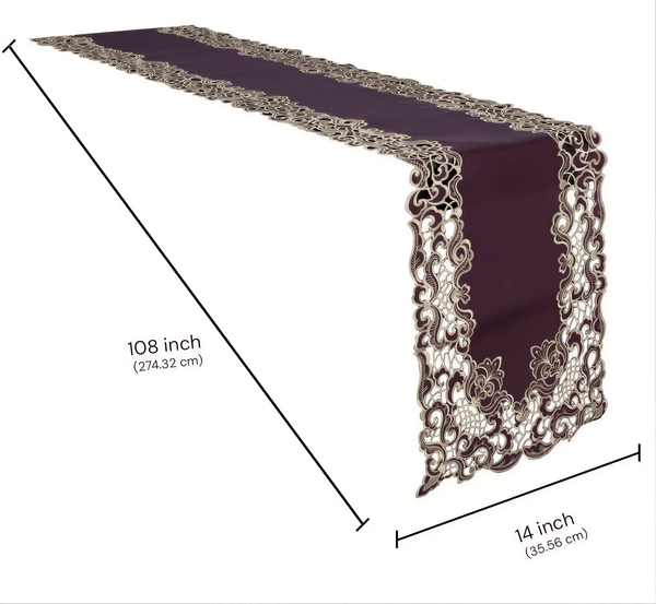 Purple Gold Table Runner – Amethyst Haze, 14x108 Inch