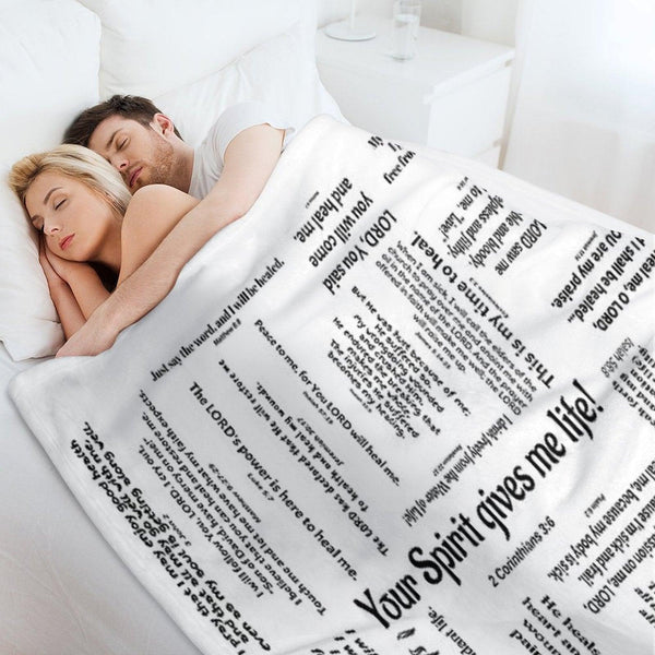 Healing Scriptures Blanket - White Throw Blanket