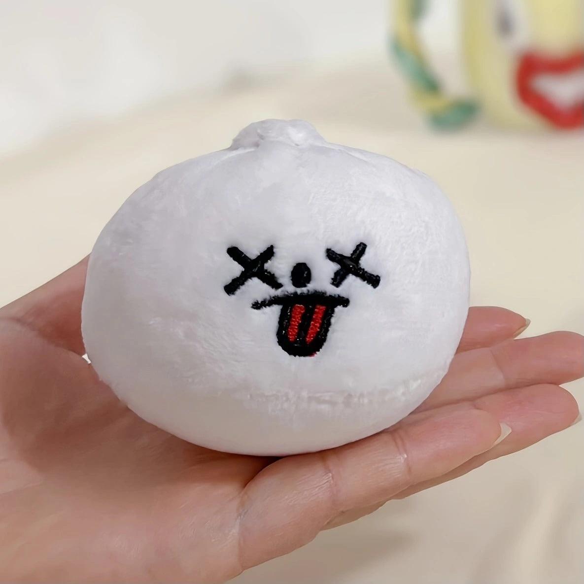 Pet Plush Bun Sound Biting Small Steamed Bun Durable Slow Feeding Hide Food Intelligent Sniffing