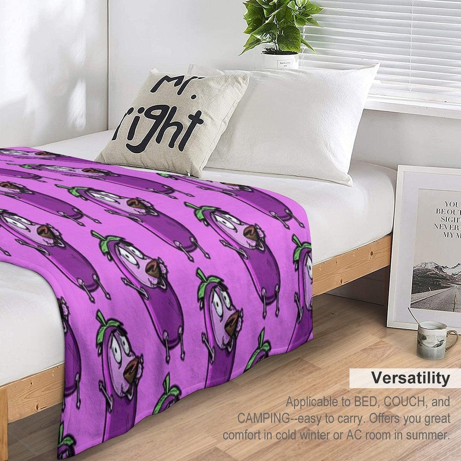 Courage The Cowardly Dog™ in The Great Eggplant Costume Throw Blanket