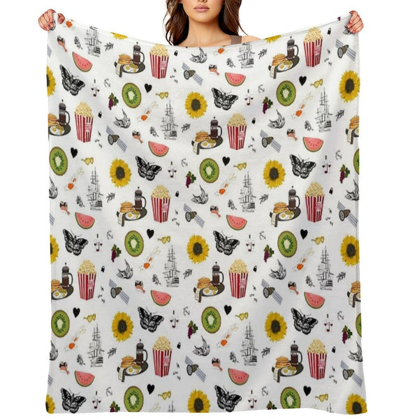 Harry Styles Song Illustration Collage Compact Throw Blanket
