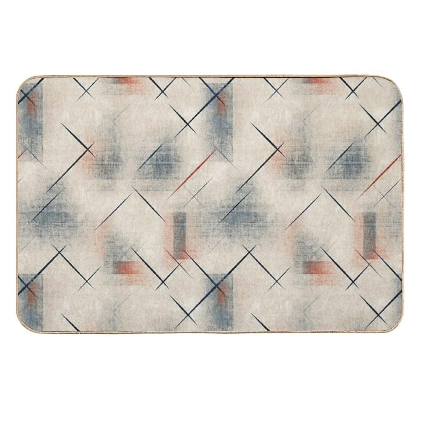 Retro Abstract Geometric Pattern – Mid Century Modern Art Durable Bath Mat