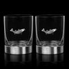 Fish Whiskey, Wine & Water Glasses Set of 2, Double Tumbler Trout Fishing Set - Fisherman Gifts, Old Fashioned Whiskey, Rum, Brandy, Scotch Glasses, Fathers Day 11 OZ, Gifts for Men, Dad