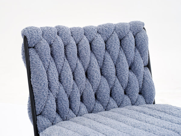 Armless Office Desk Chair No Wheels BLUE