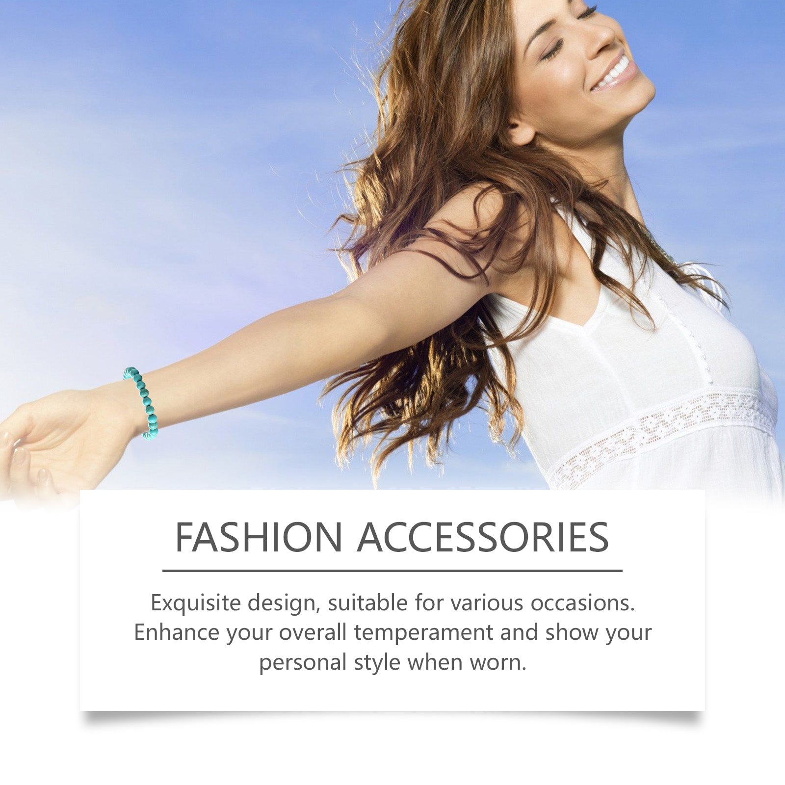 Blue Turquoise Bracelet, Simple And Elegant Personality With Stylish Accessories Hand Decoration Portable Bracelet