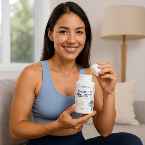 Probase Nutrition Probiotic, 100 Billion CFU, 10 Strains with Prebiotics, 30 Veggie Capsules, Gluten Free for Men and Women, 30-Day Supply