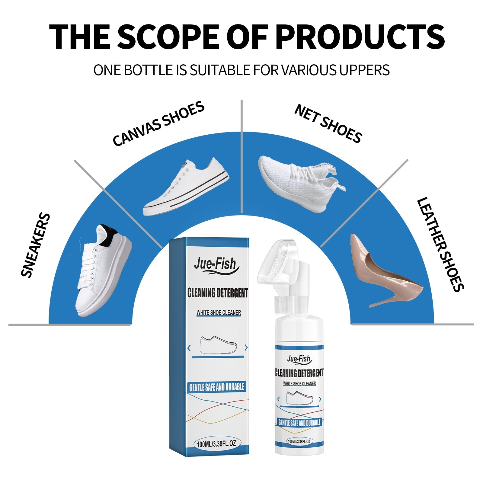 Water-Free Foam Sneakers Cleaning Kit, Small White Shoes Sneakers Decontaminating Brightening White Cleaning Multi-Functional Yellow Cleaner