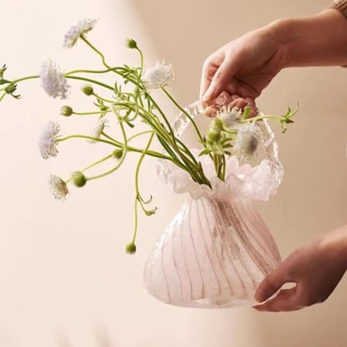 Handmade Glass Purse Vase for Flowers