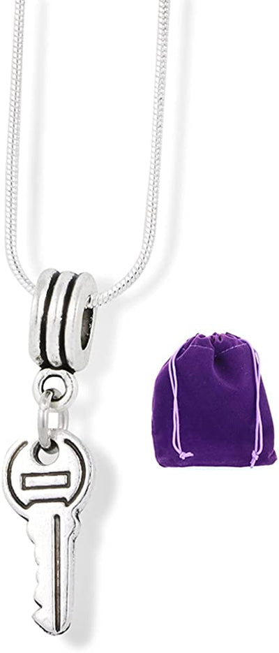 Key Small Charm Snake Chain Necklace